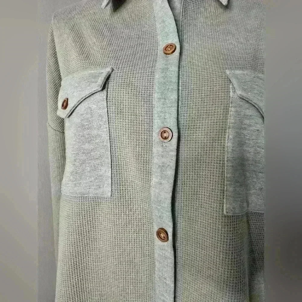 Grey Two-Toned Shacket - Picture 6 of 10